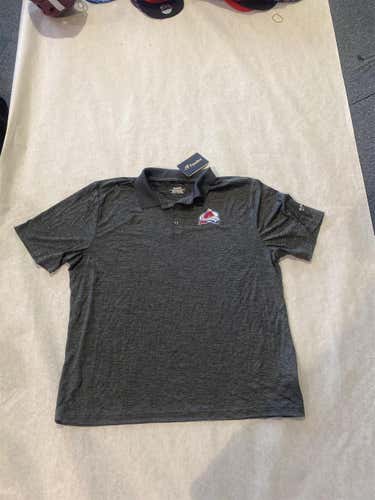 Gray Adult Fanatics Player Issued Colorado Avalanche Golf Shirt Med or XXL