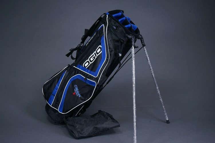 OGIO VAPORLITE MICHELOB ULTRA 8-WAY DIVIDER GOLF STAND BAG, BLUE/BLACK