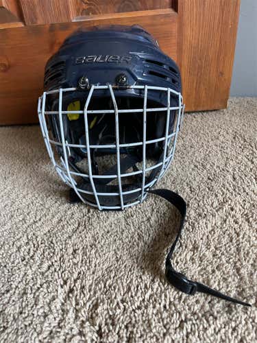 Blue Used Small Bauer Re-Akt 200  Helmet