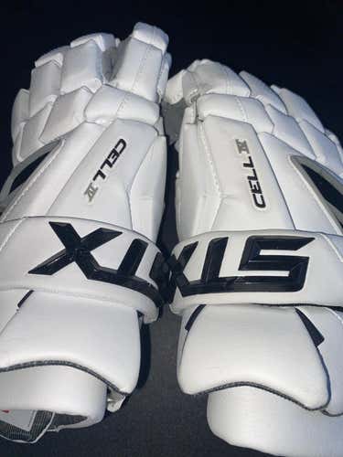 White New Player's STX Cell IV Lacrosse Gloves 13"