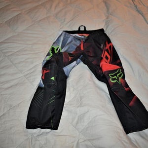 FOX 180 Motocross Pants, Black/Red/Gray, Size 5