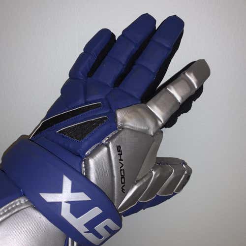 Blue New STX Shadow 13" Lacrosse Gloves
