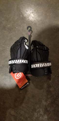 Black New Player's Warrior Burn Next Junior Lacrosse Gloves Youth XS