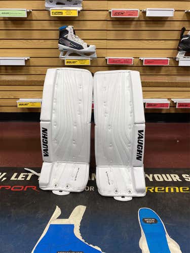 White Junior 24" Vaughn Ventus SLR Jr Goalie Leg Pads