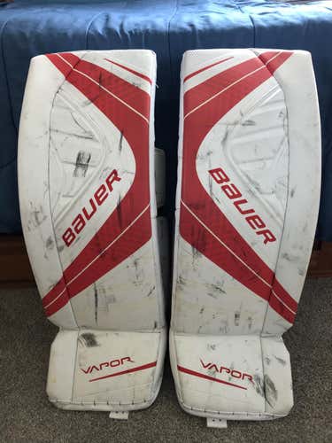 Red Used Senior 35" Bauer Vapor X900 Goalie Leg Pads