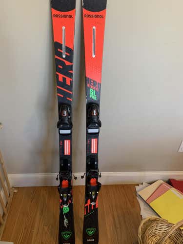 Used Rossignol Racing Hero FIS SL Pro Skis With Bindings Max Din 10