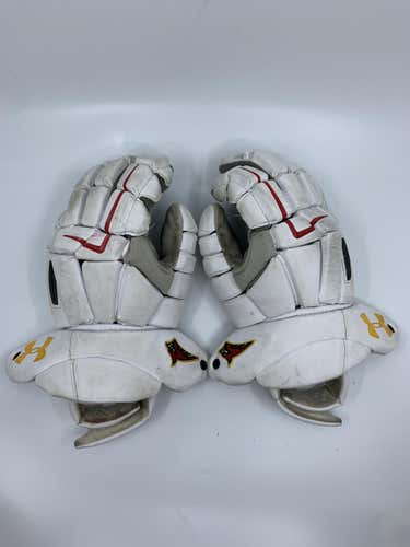 Calvert Hall White Used Player's Under Armour Command Pro Lacrosse Gloves 13"