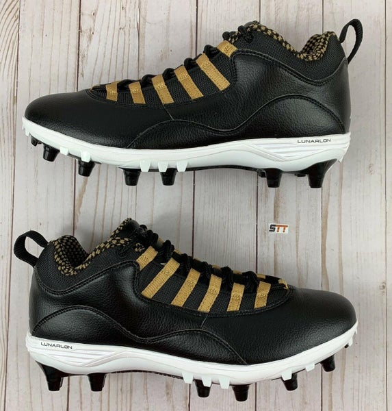 Black New Adult Men's Size 8.5 Molded Cleats Air Jordan Low Cut