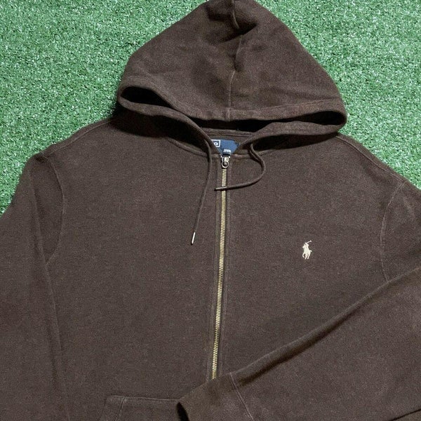 Polo Ralph Lauren Sweatshirt Mens XL Brown Zip Up Hooded Hoodie Logo USA  Comfy | SidelineSwap