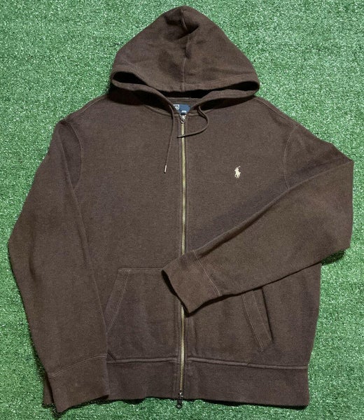 Polo Ralph Lauren Sweatshirt Mens XL Brown Zip Up Hooded Hoodie Logo USA  Comfy | SidelineSwap