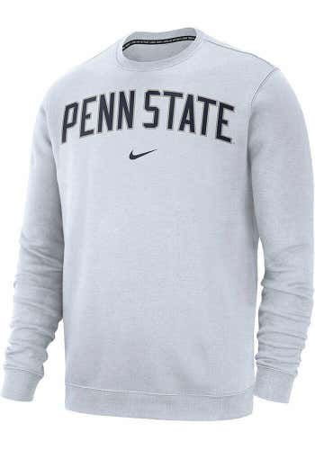 Nike Penn State Club Fleece Crew neck Sweatshirt mens XL White BQ8514-100