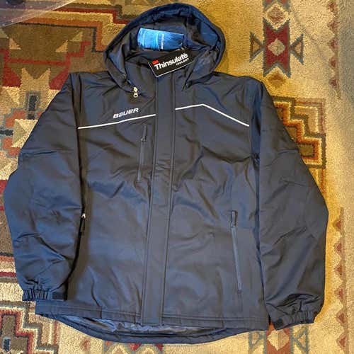Bauer Hockey Heavy Weight Parker Jacket New Adult Medium Black