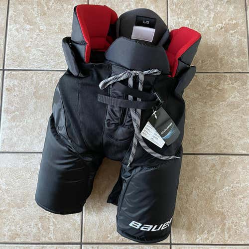 Black Senior Bauer Vapor Pro Stock Hockey Pants from the Avalanche