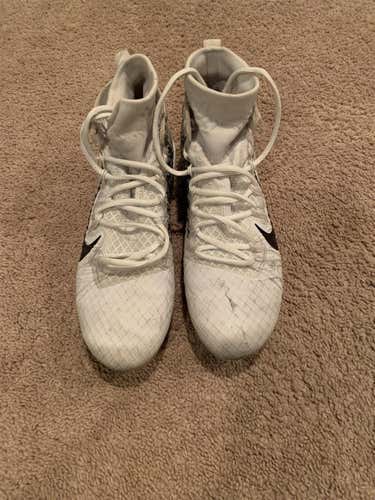 White Men Nike Huarache 7 Lacrosse Cleats