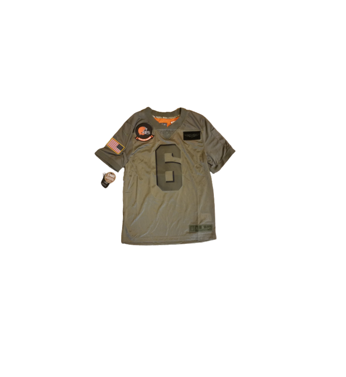 Nike Men's Baker Mayfield Olive Cleveland Browns 2021 Salute to Service Limited Player Jersey - Olive