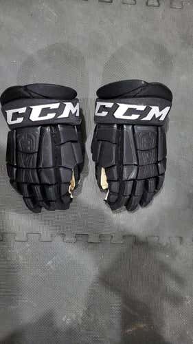 Black Used Senior CCM HGCL Gloves 14" Pro Stock
