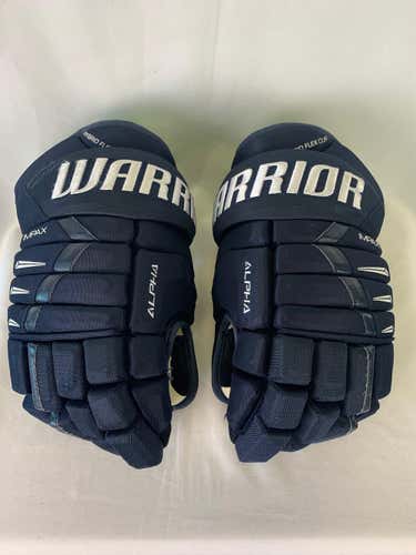 Navy Used Senior Warrior Alpha DX Pro Gloves 15" Pro Stock- Jacksonville Icemen ECHL