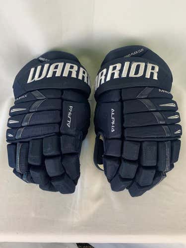 Navy Used Senior Warrior Alpha DX Pro Gloves 15" Pro Stock- Jacksonville Icemen ECHL