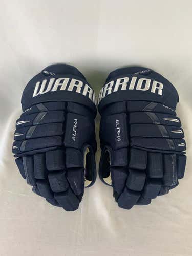 Navy Used Senior Warrior Alpha DX Pro Gloves 15" Pro Stock- Jacksonville Icemen ECHL