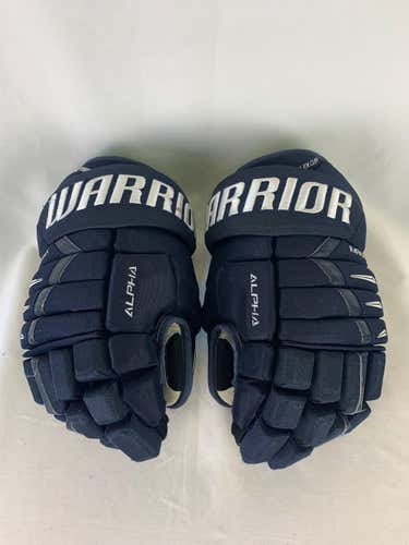 Navy Used Senior Warrior Alpha DX Pro Gloves 14" Pro Stock- Tulsa Oilers ECHL