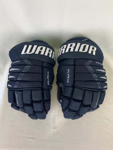 Navy Used Senior Warrior Alpha DX Pro Gloves 14" Pro Stock- Tulsa Oilers ECHL