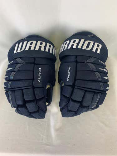 Navy Used Senior Warrior Alpha DX Pro Gloves 14" Pro Stock- Tulsa Oilers ECHL
