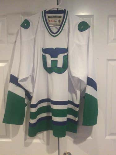 Hartford Whalers White Adult Large CCM Jersey