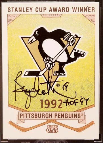 03-04 Topps C55 Stanley Cup Winner Penguins BRYAN TROTTIER SIGNED IN PERSON