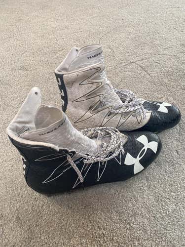 Black And White Under Armour Highlight Cleats