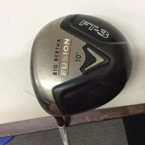 Used Callaway Big Bertha Fusion 10 Lh 10.0 Degree Graphite Stiff Golf Drivers
