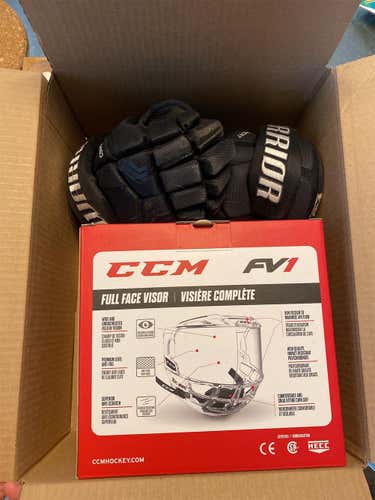 New CCM FV1 Visor & Warrior QREdge 9” Gloves