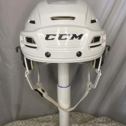 White Used Medium CCM Tacks 110 Pro Stock Helmet