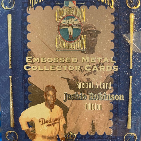 Jackie Robinson Metallic Impressions Embossed Metal 5 Cards Set