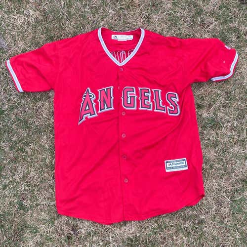 Red Adult Medium Majestic Mike trout Jersey