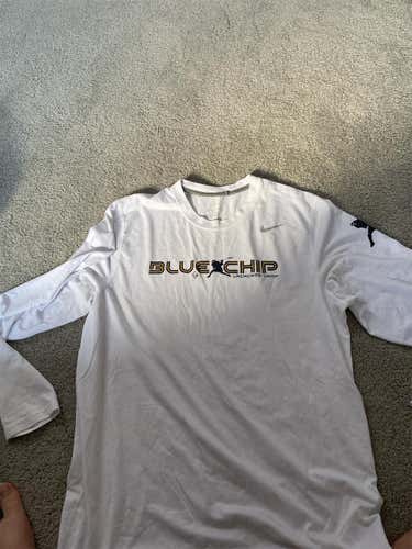 White Nike Blue chip Long Sleeve Shirt