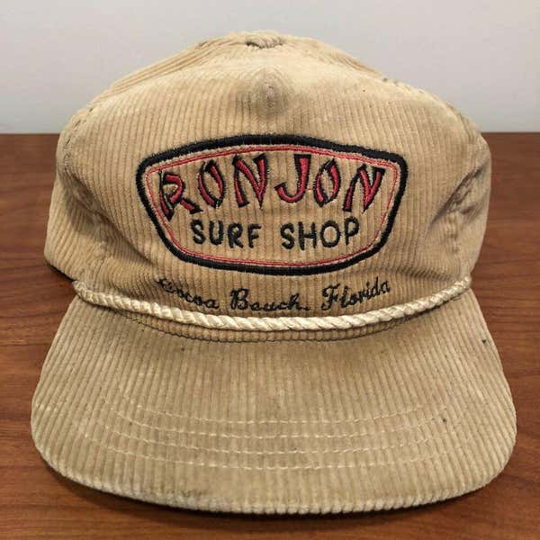 Ron Jon Surf Shop Hat Baseball Cap Corduroy Tan Mens Adult Beach