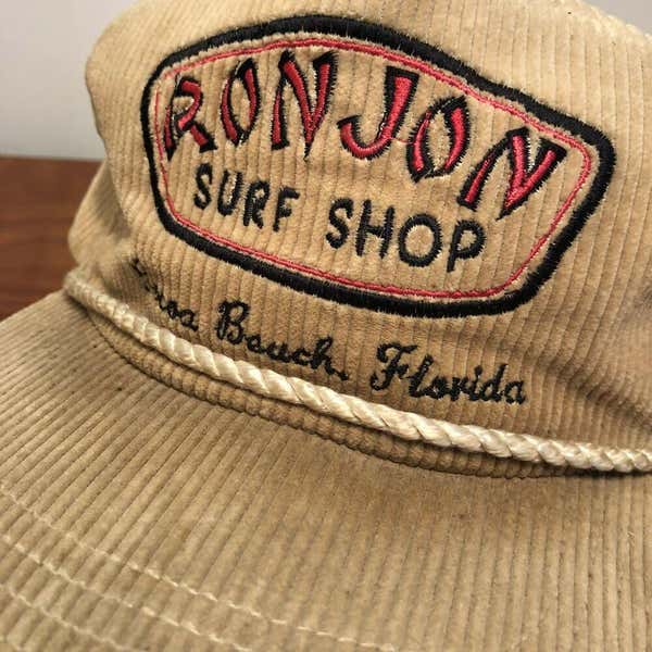 Ron Jon Surf Shop Hat Baseball Cap Corduroy Tan Mens Adult Beach