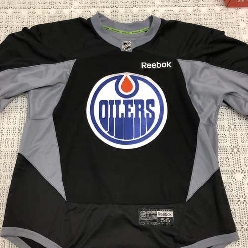 New Pro Stock Edmonton Oilers Reebok Player Hockey Practice Jersey Black 56 nhl