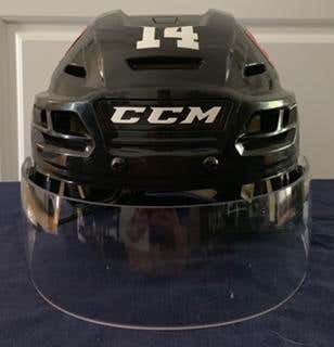 Game Used Beau Bennett Chicago Wolves Black CCM Helmet