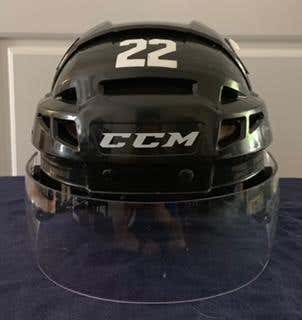 Game Used Wade Megan Chicago Wolves Black CCM Helmet