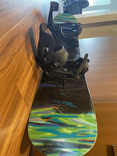 Used  Burton Sherlock Snowboard And Bindings