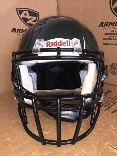 USED RIDDELL ADULT SPEED FOOTBALL HELMET - LARGE - METALLIC DARK FOREST GREEN