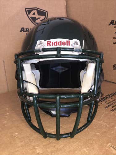 USED RIDDELL ADULT SPEED FOOTBALL HELMET - LARGE - METALLIC DARK FOREST GREEN