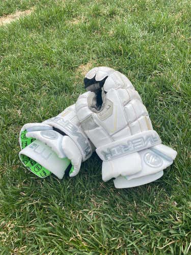 White New Maverik M4 13" Lacrosse Gloves