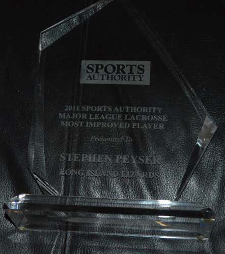 2011 MLL Major League Lacrosse Most Improved Player Award Long Island Lizards New York