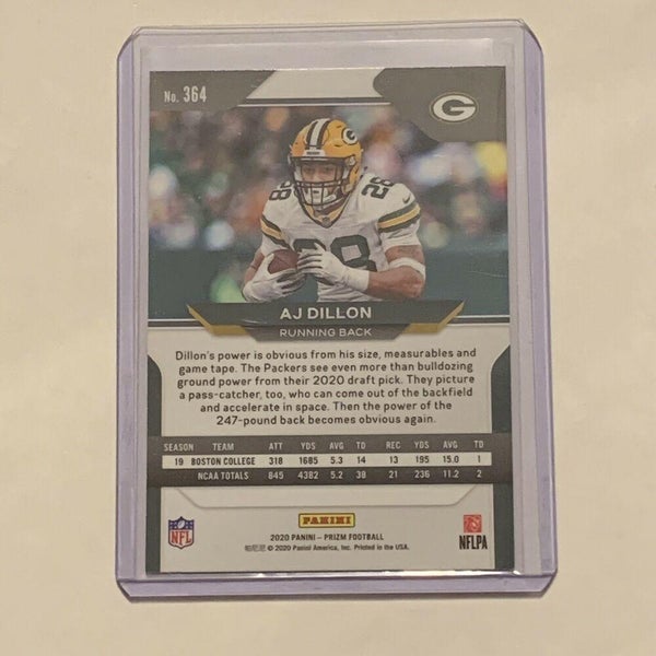 AJ Dillon Green Bay Packers 2020 Panini Prizm Football Rookie Card #364