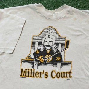 Jay Miller Boston Bruins T Shirt Mens Small Vintage 80s NHL Hockey Enforcer USA