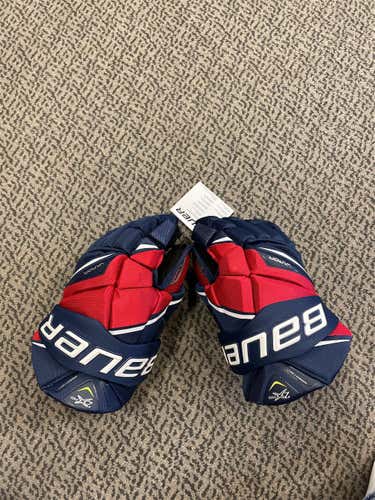 Blue/Red Senior Bauer Vapor 2X Pro 14" Gloves