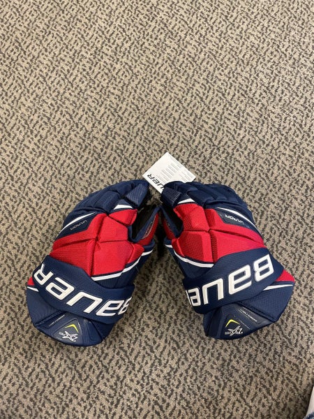 Blue/Red Senior Bauer Vapor 2X Pro 14"  Gloves