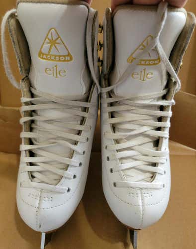 White Used Jackson Elle Figure Skates Size 2